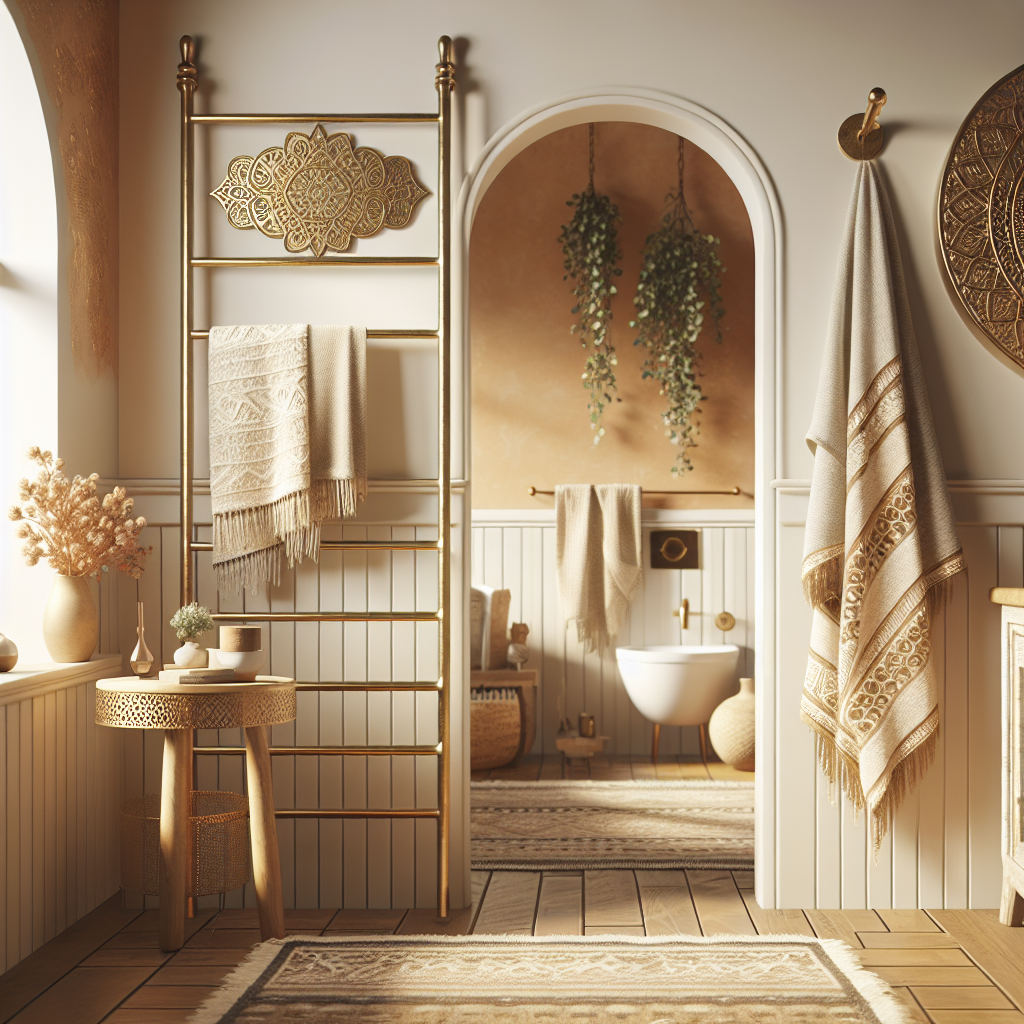 Boho Towel Rack Treasures: Chic Accents for a Cozy Bathroom